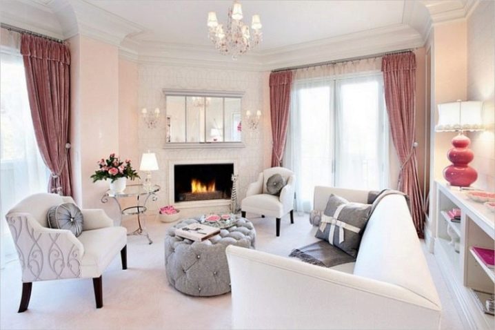 Шторы к розовым обоям в спальне, гостиной какие подойдут