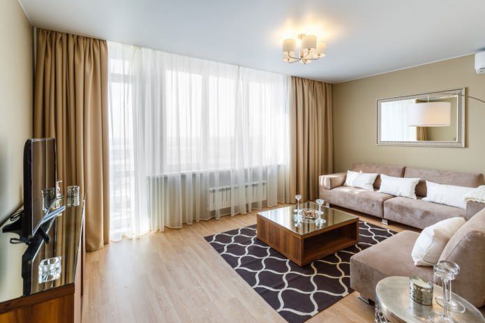 бело-коричневый тюль в гостиной бело-коричневый тюль в гостиной