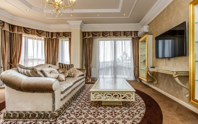 Коричневые шторы в гостиной Коричневые шторы в гостиной