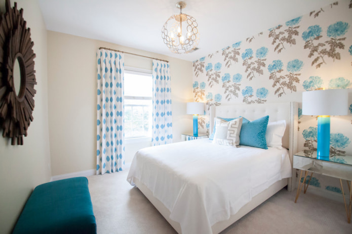 Белые и синие шторы Белые и синие шторы