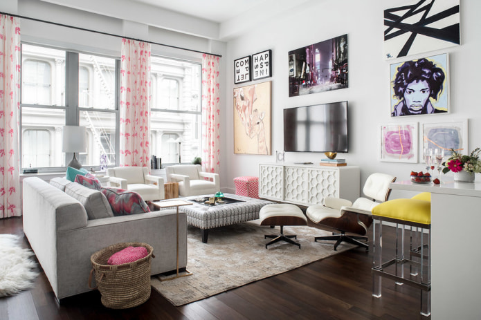 Белые и розовые шторы Белые и розовые шторы