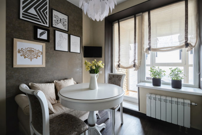 бежевые римские шторы в современной классике бежевые римские шторы в современной классике