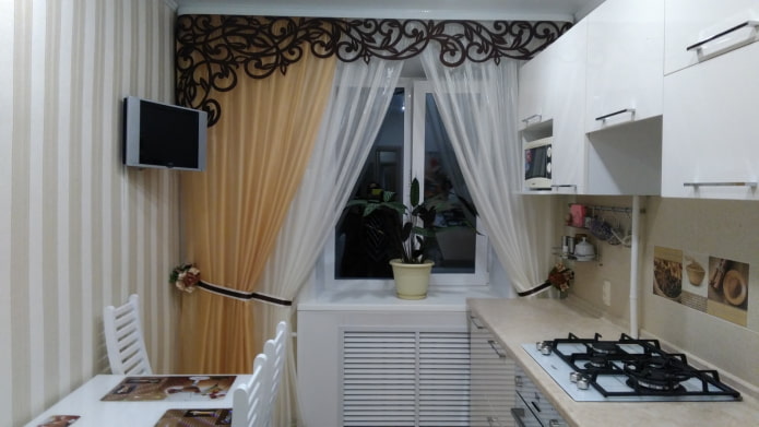 тюль с ламбрекеном на кухню тюль с ламбрекеном на кухню