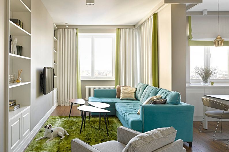 Шторы для маленькой гостиной - Высота до потолка