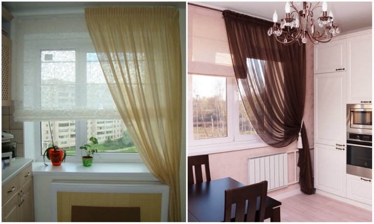 Занавески на кухню - новинка современных коротких и длинных модных кухонных занавесок