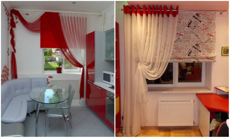 Занавески на кухню - новинка современных коротких и длинных модных кухонных занавесок