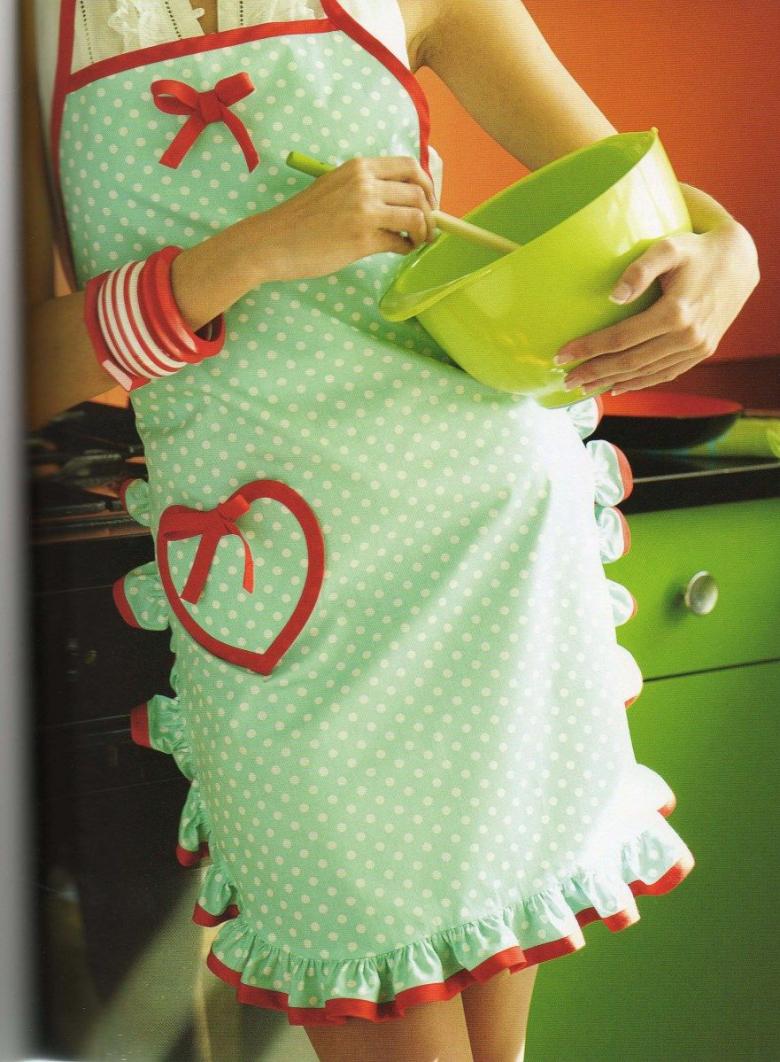 Выкройка красивого фартука для кухни для кухни своими руками