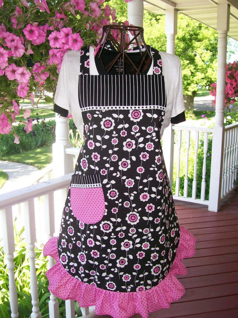 Выкройка красивого фартука для кухни для кухни своими руками