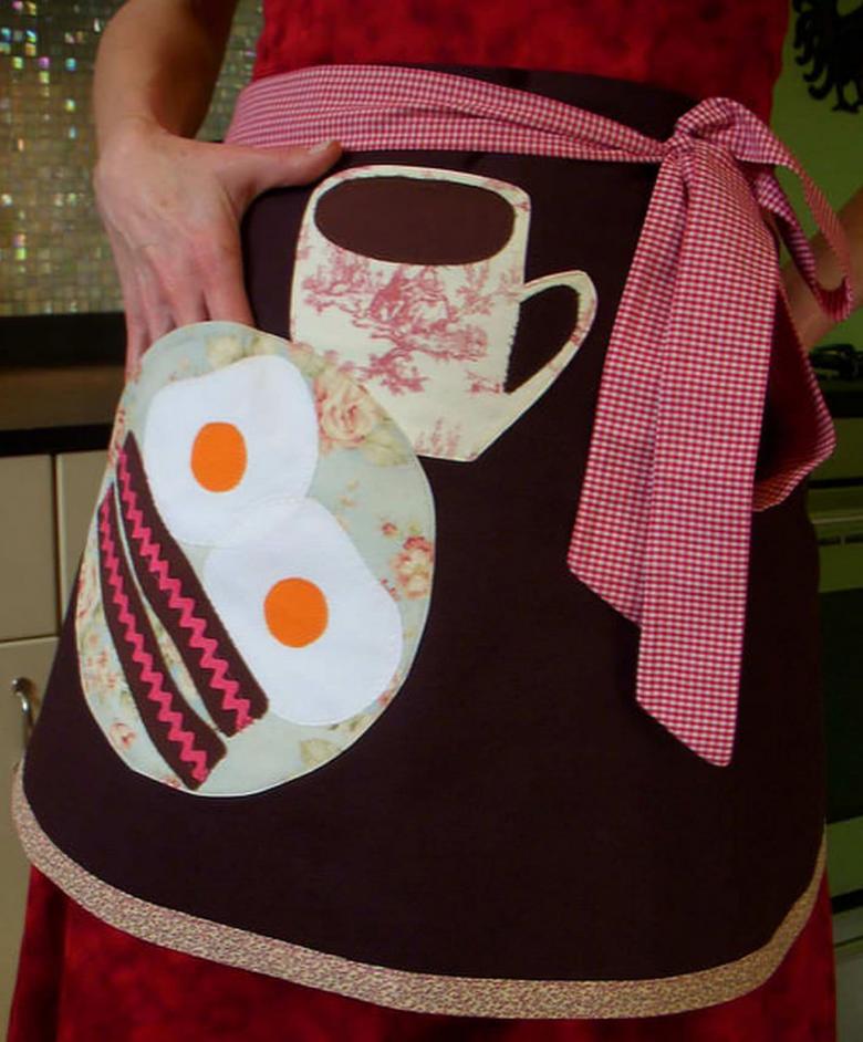 Выкройка красивого фартука для кухни для кухни своими руками