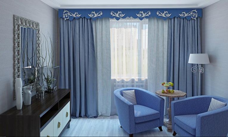 Шторы на потолочном карнизе в интерьере: виды, размер