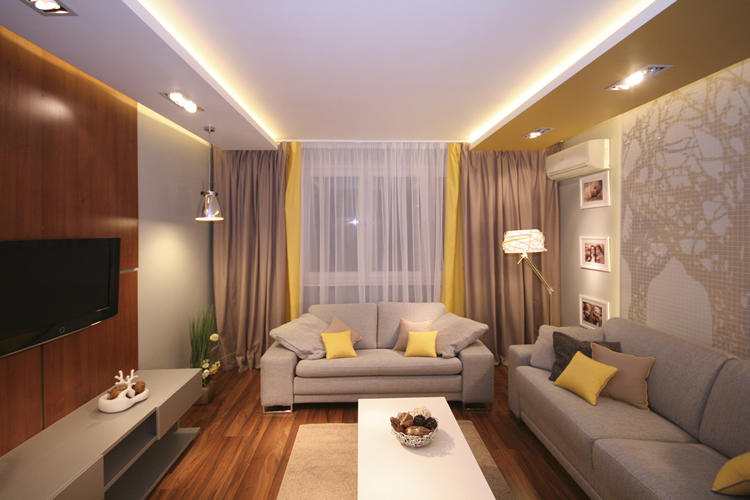 Шторы на потолочном карнизе в интерьере: виды, размер