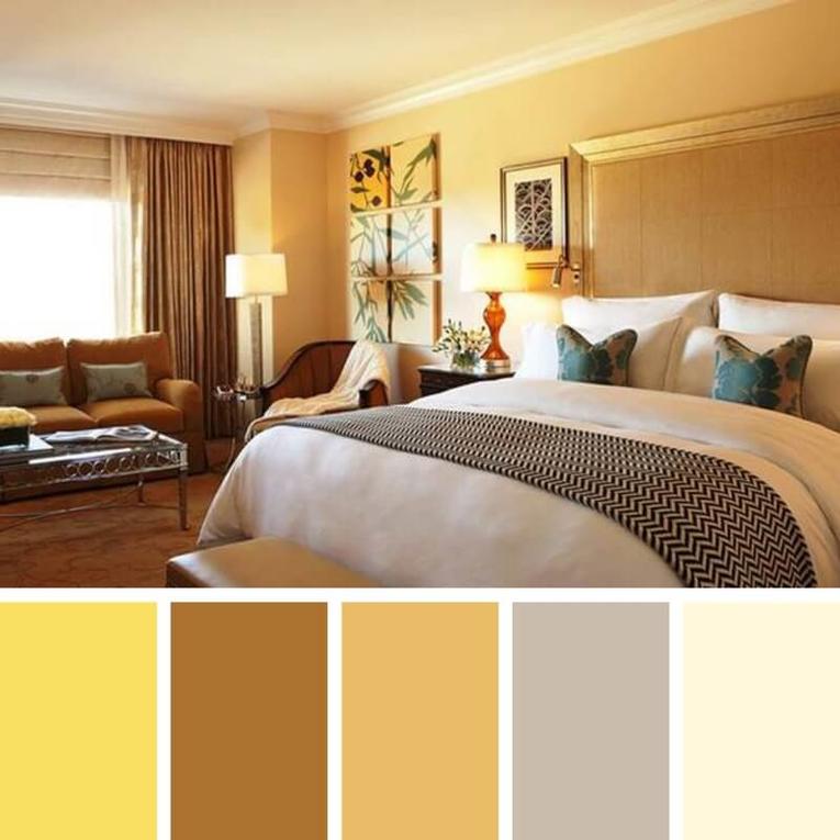 шторы к желтым обоям