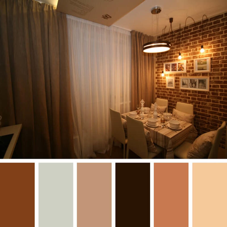 Шторы к коричневым обоям