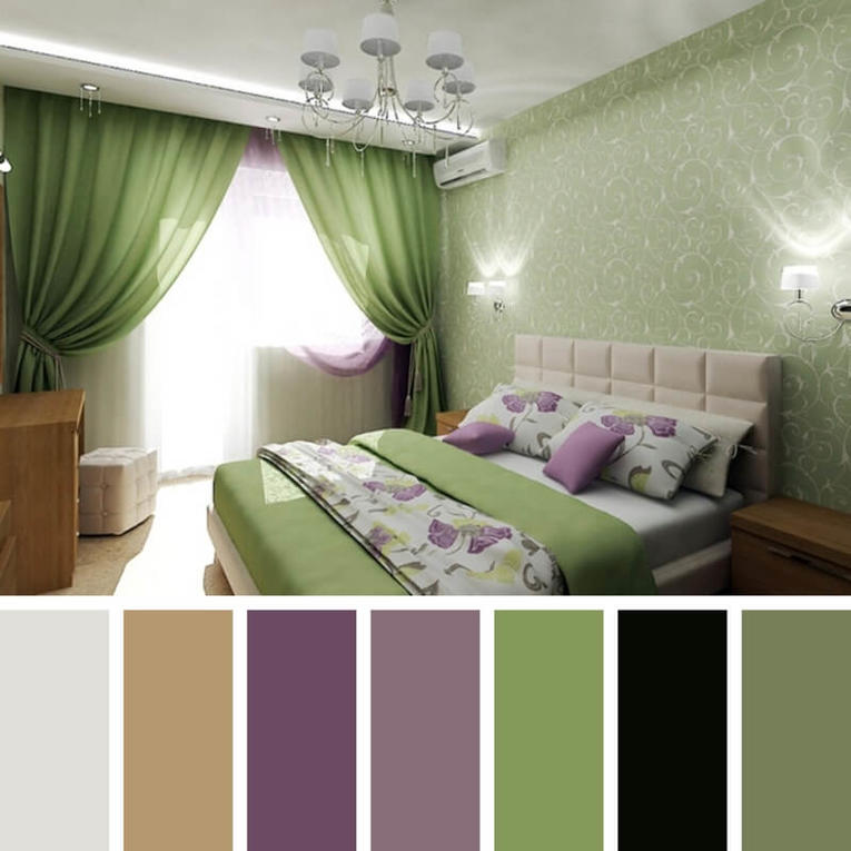 Шторы к оливковым обоям