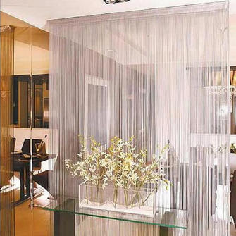 Нитяные шторы: виды, фото в интерьере, правила ухода