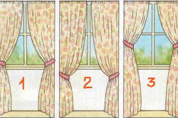 Схема места крепления подхватов для штор