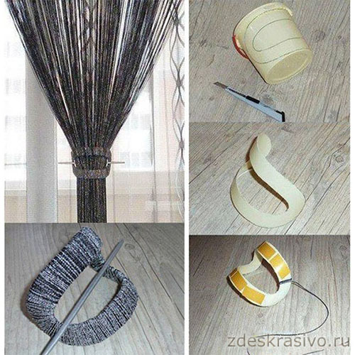 Подхваты для штор своими руками из пластикового ведра