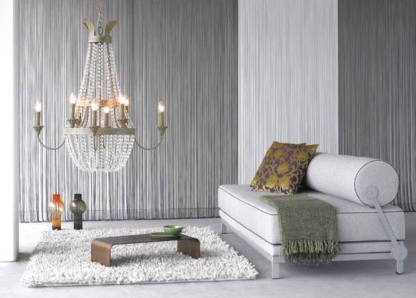 Серо-белые шторы из проволоки — фото применения в интерьере Красивые шторы-ракушки в интерьере — фото декора