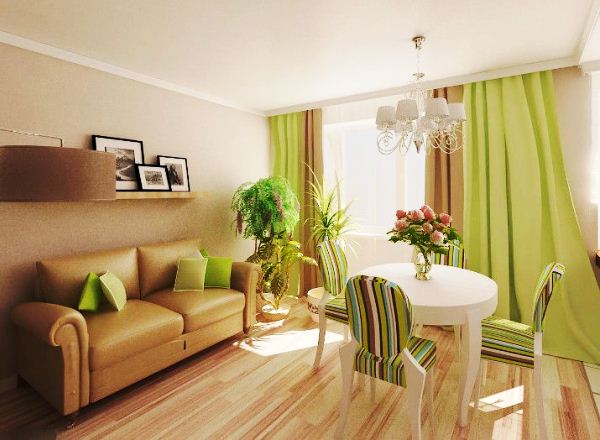 интерьер комнаты в бежевых тонах фото