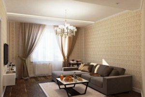 гостиная в бежевых тонах фото 24