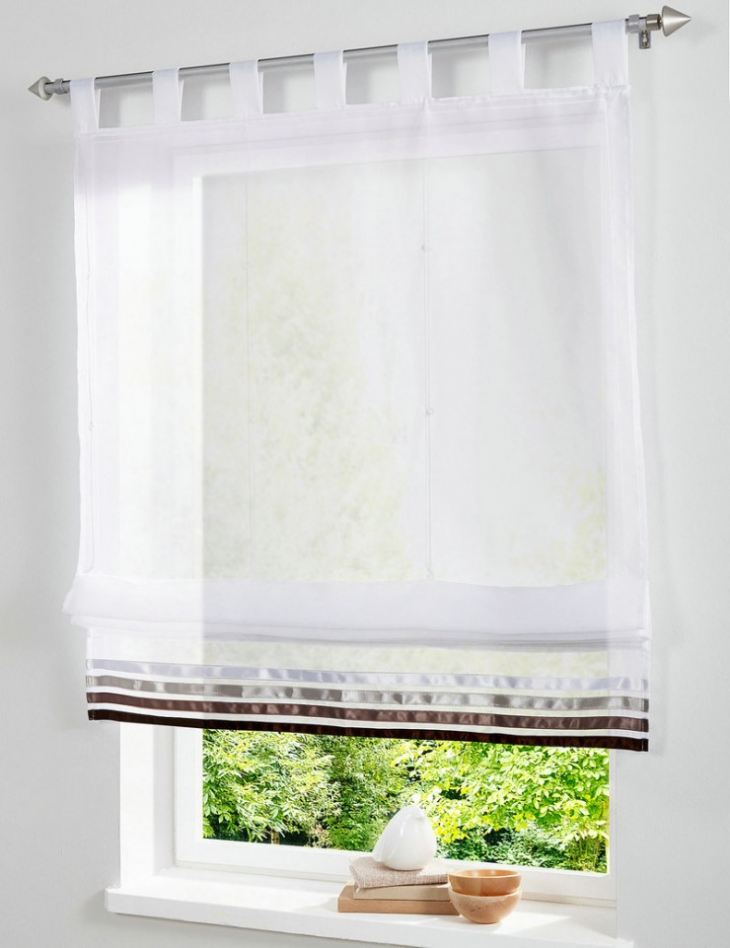 фото штор на кухню до подоконника