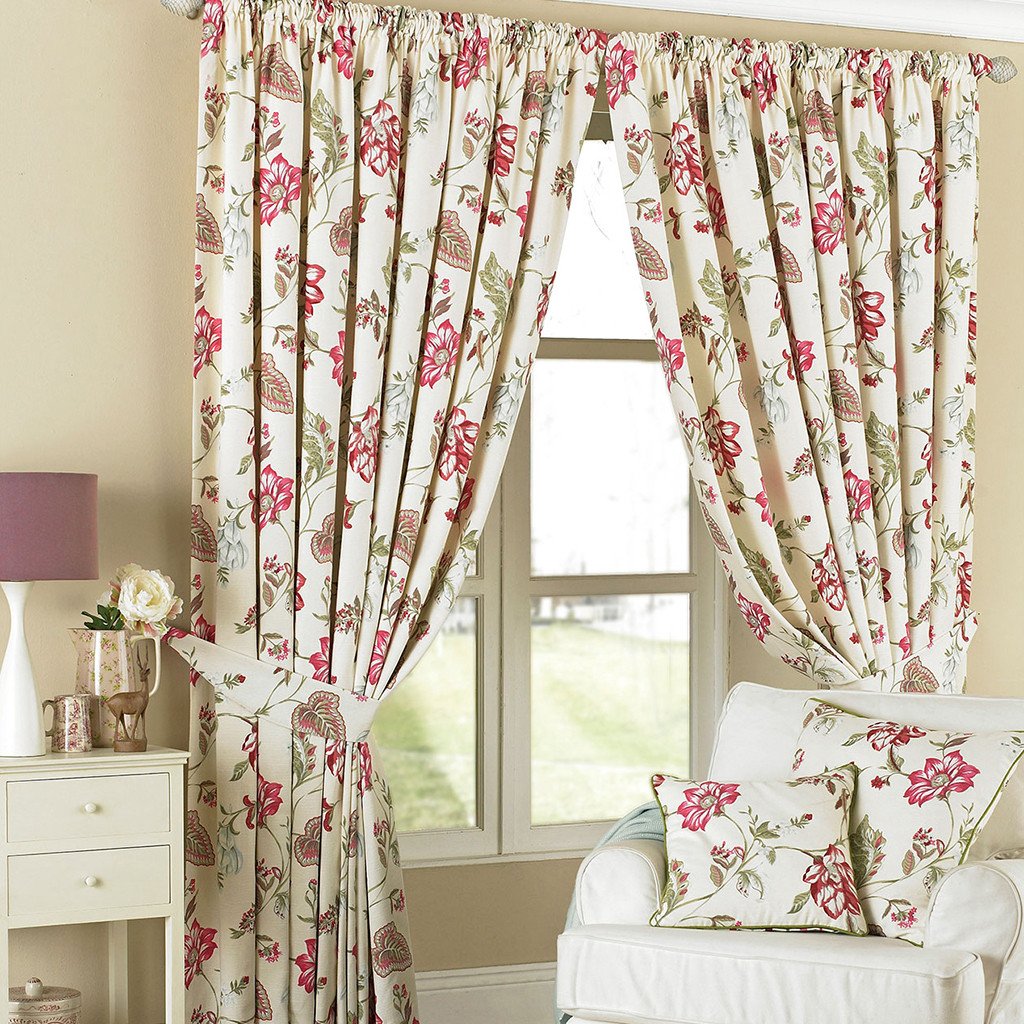 Хлопковые шторы с цветами