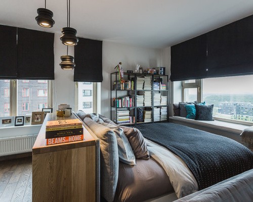 римские шторы на окна спальни