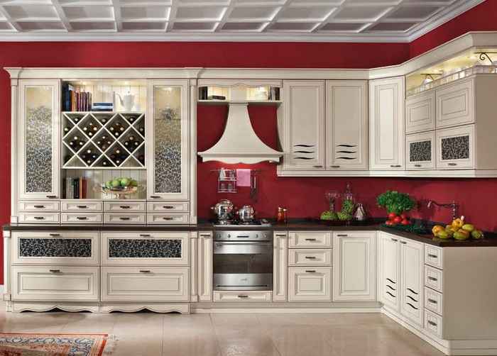 Красно-белая кухня
