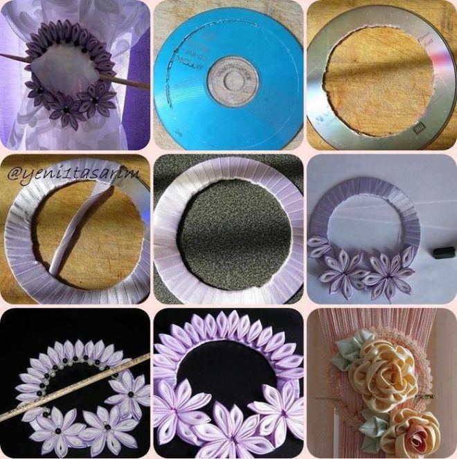 Подхваты для штор из CD-дисков своими руками