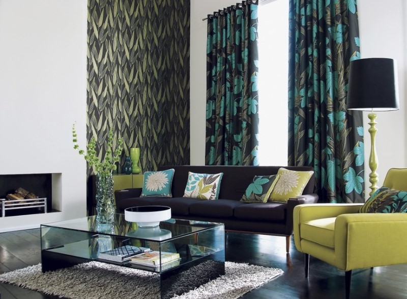 бирюзовый узор на темном фоне