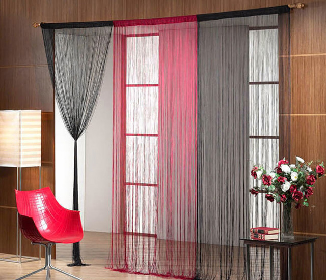 простые нитяные шторы