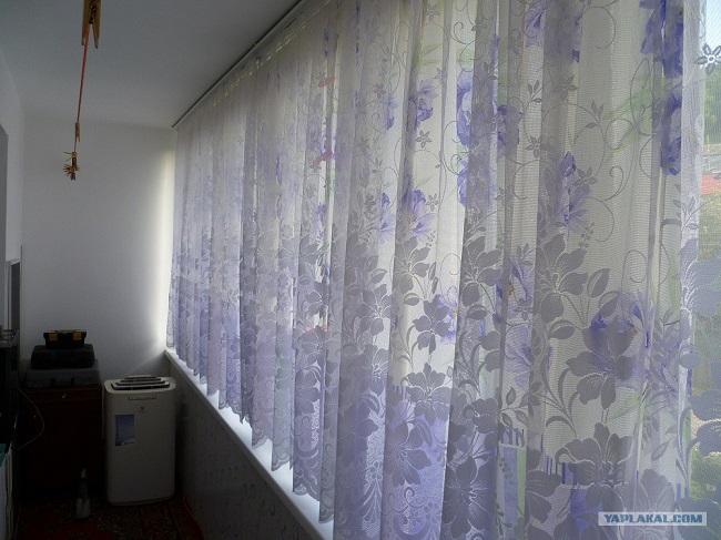 короткая тюль на лоджию