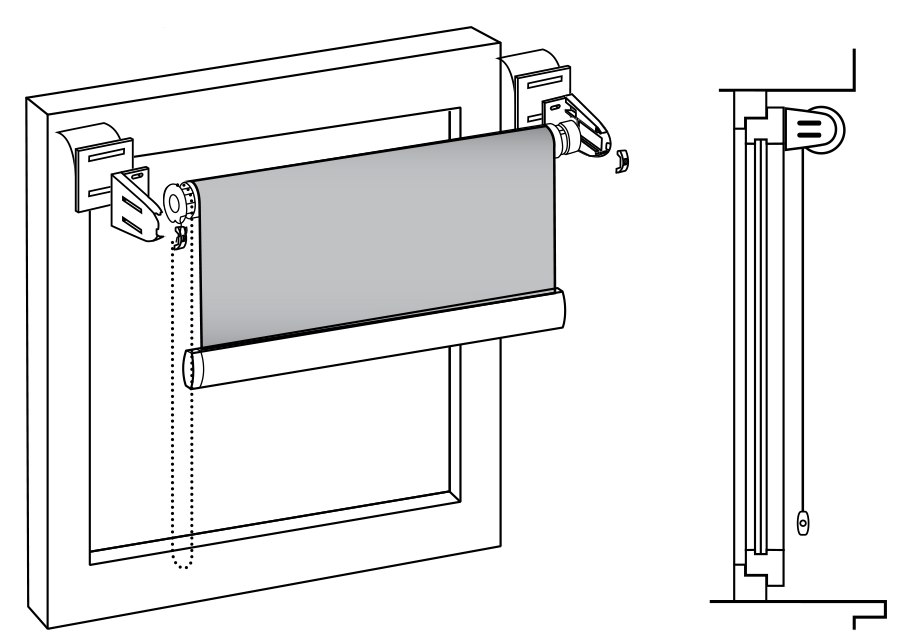 Монтаж рулонной шторы на двусторонний скотч