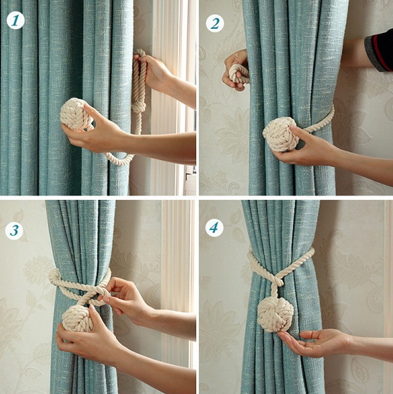 Подхват для шторы своими руками из веревки