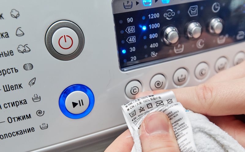 Выбираем правильный режим стирки шторы по бирке