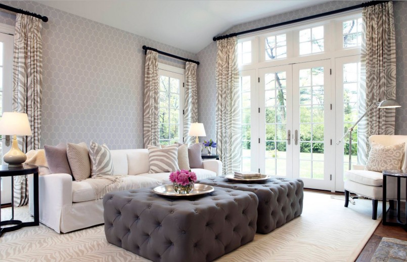 шторы на серые обои идеи фото