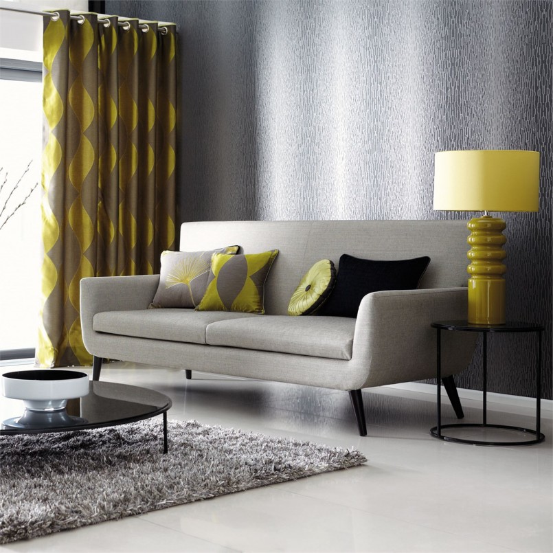 шторы к серым обоям варианты