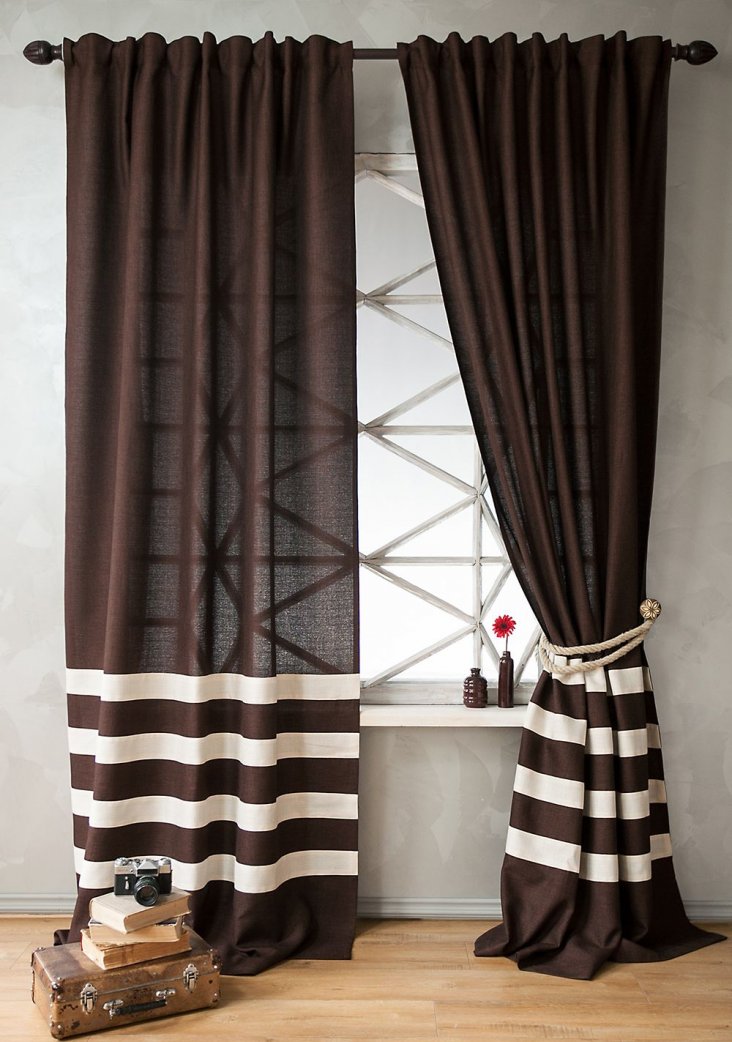 Шторы в полоску - примеры красивого дизайна и современного оформления