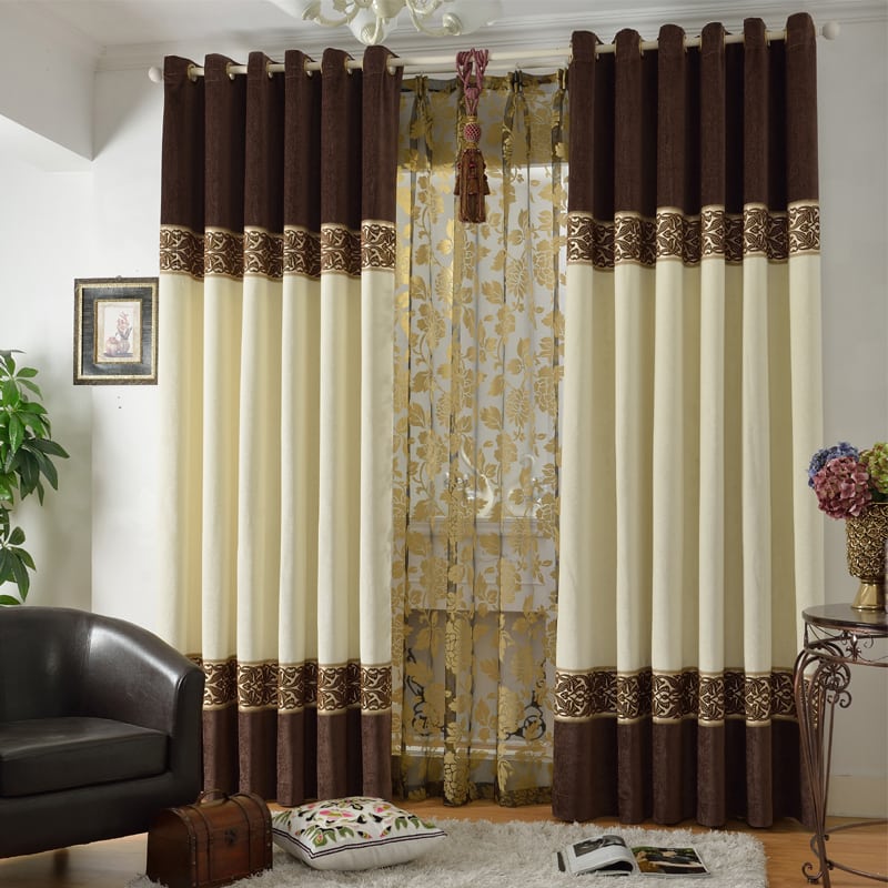 комбинированные шторы в дизайне фото