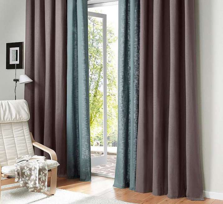 комбинированные шторы в интерьере фото