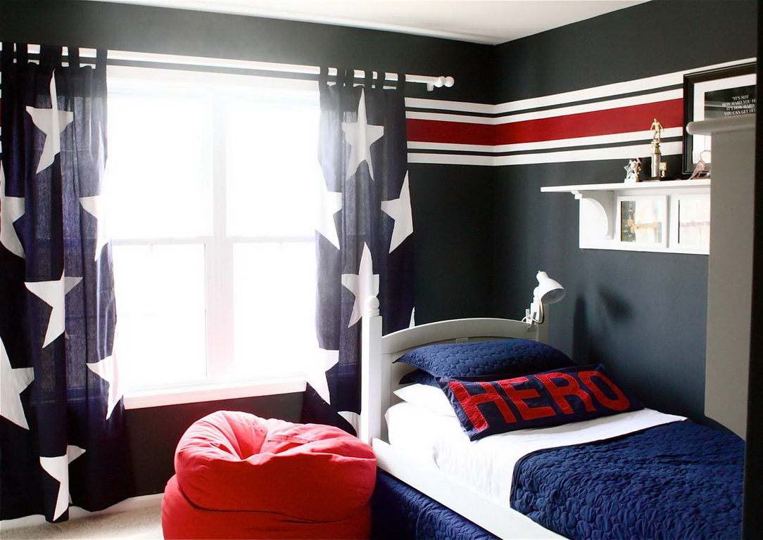 шторы в детскую со звездами