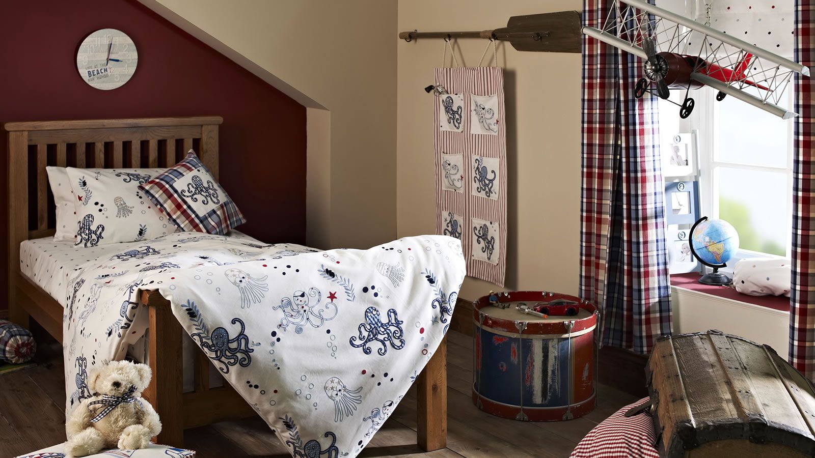 шторы в детскую клетка