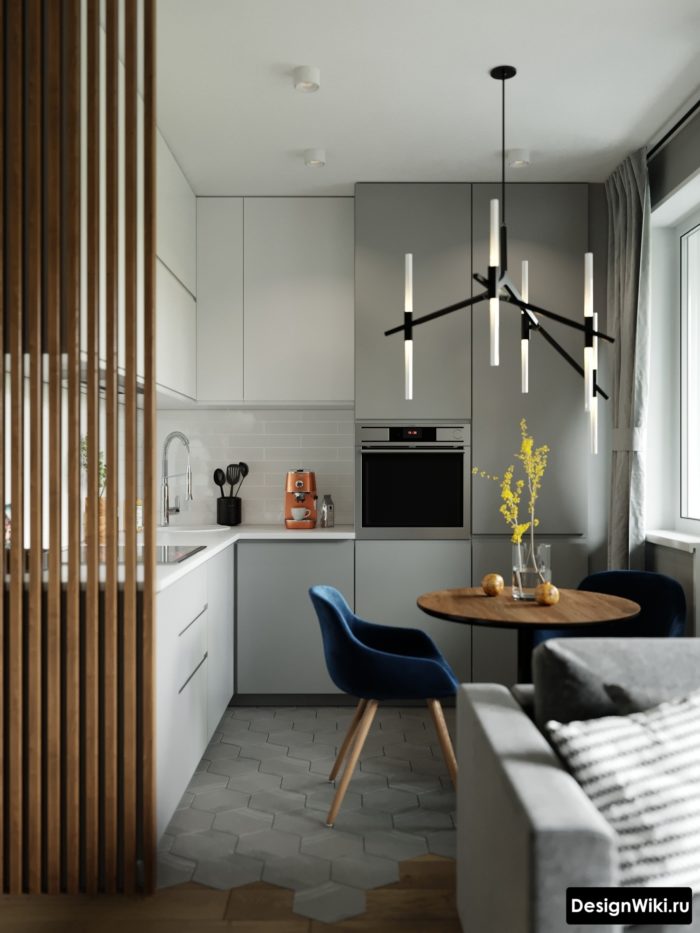 Шторы на карниз со скрытым креплением на кухню с балконной дверью