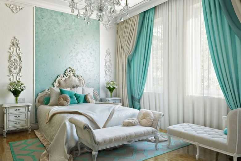 Бирюзовый цвет в интерьере: сочетания с другими цветами, идеи оформления для гостиной, спальни, кухни