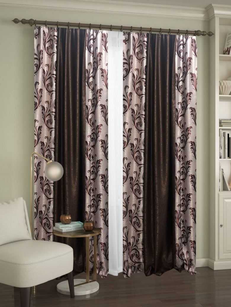 Комбинированные шторы из 2х цветов для гостиной, спальни и зала с переходом, из двух полотен