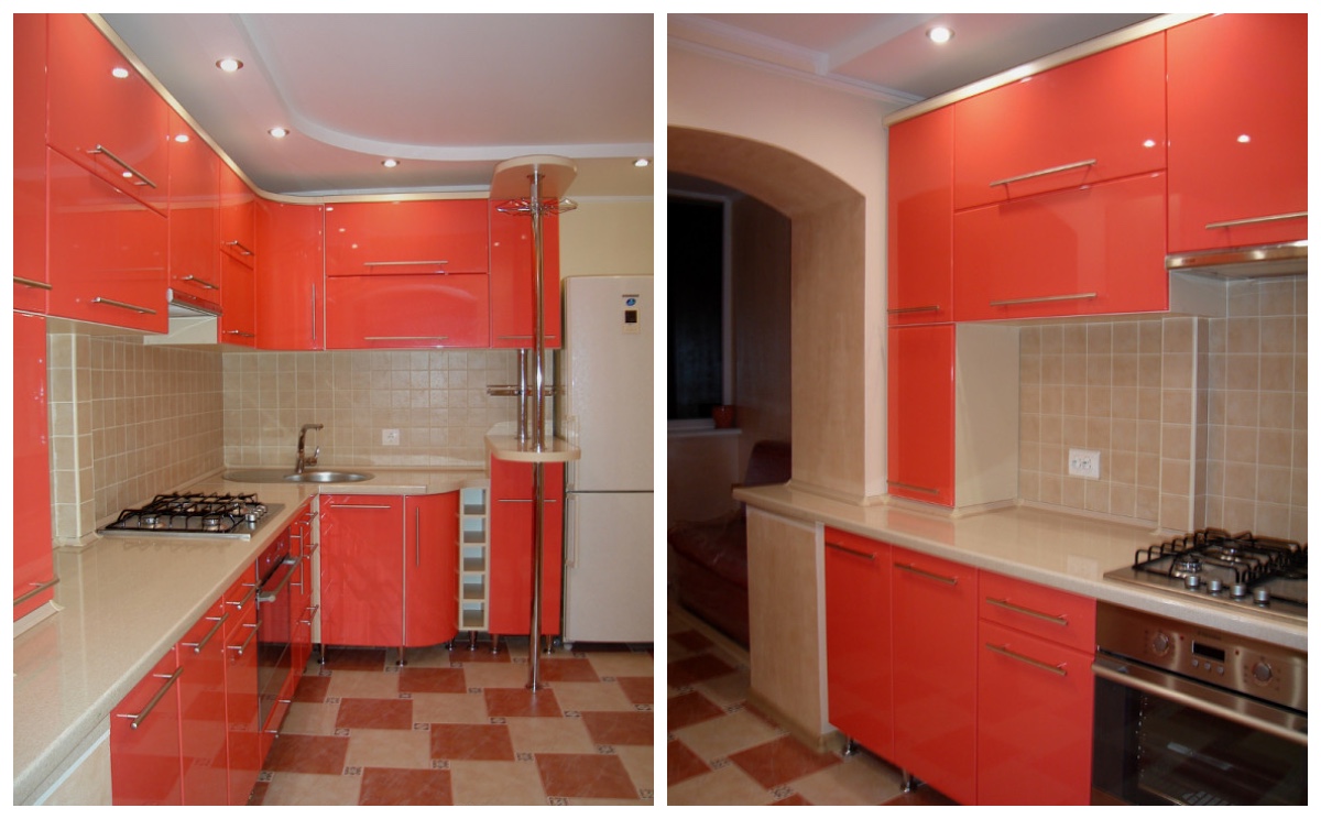 Красно-белая кухня