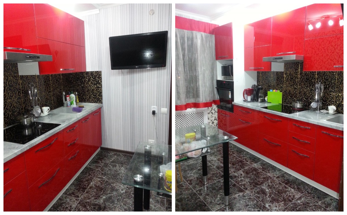 Красно-белая кухня