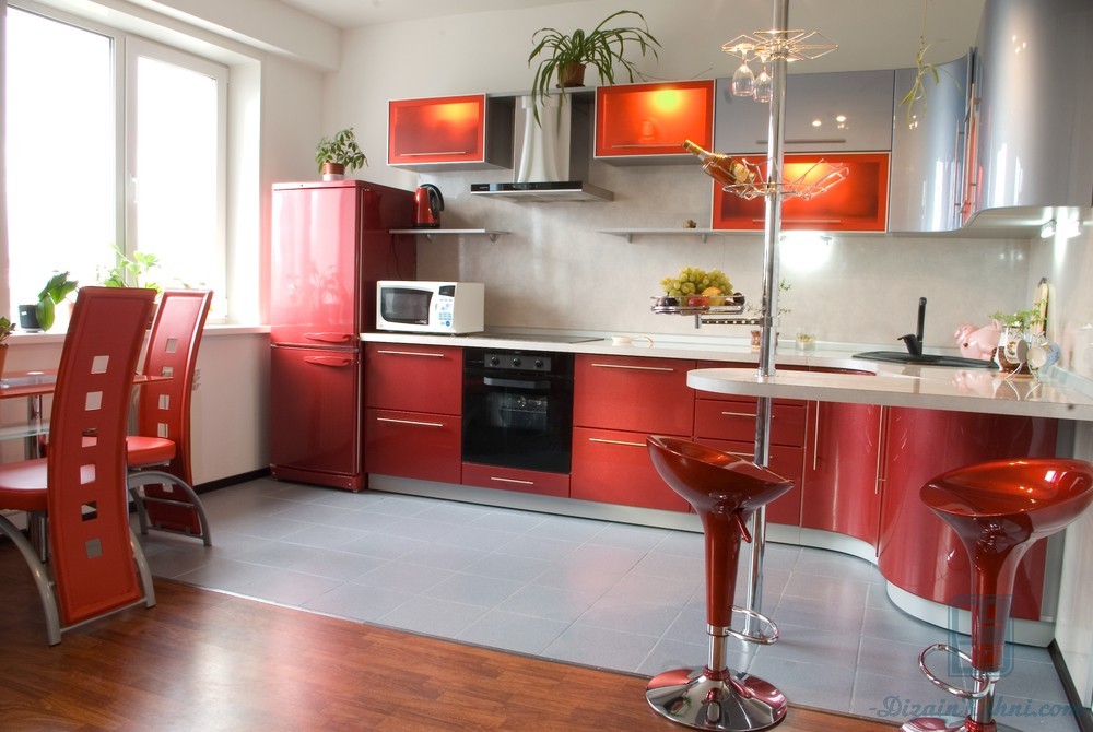 Красно-белая кухня