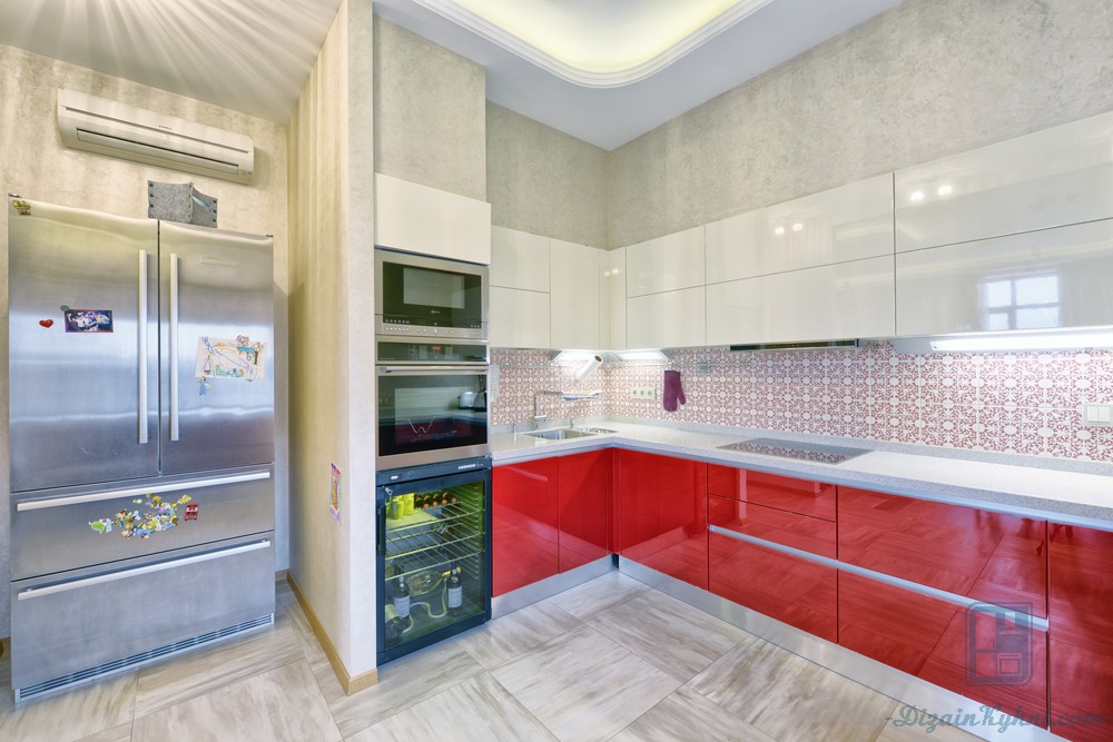 Красно-белая кухня