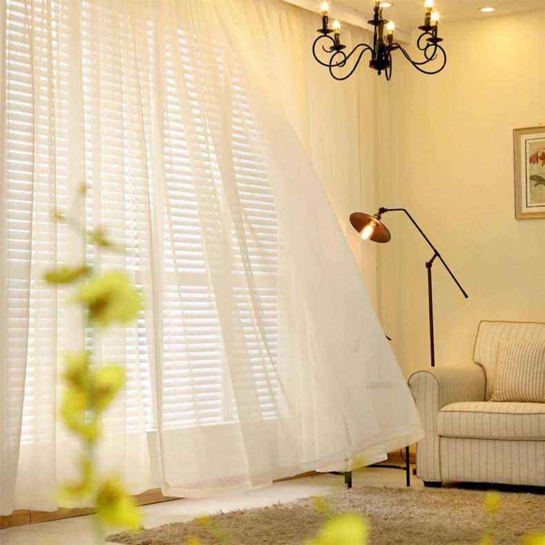 Шторы из органзы на кухню или в гостиную, модели занавесок